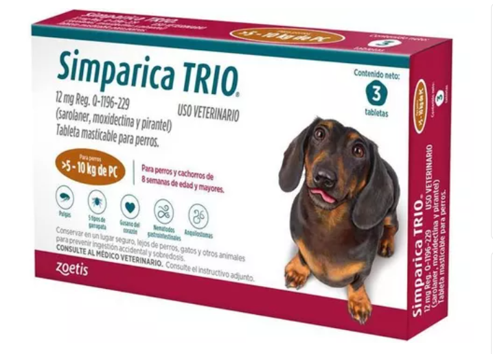1139-1.png Simparica trio para perros de 5 a 10 kg x 3 tabletas - Imagen 1