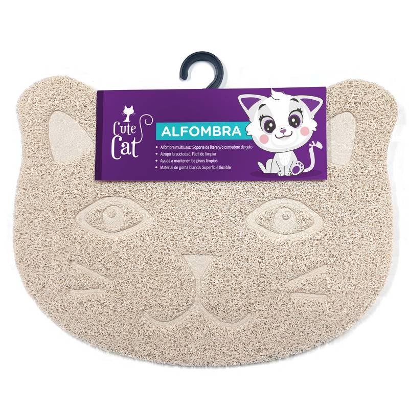 458.jpg CUTE CAT ALFOMBRA BEIGE - Imagen 1