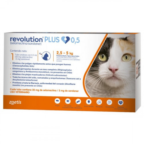 739.jpg REVOLUTION PLUS X 0.5 ML (NARANJA FELINOS 2.5-5 KG) - Imagen 1