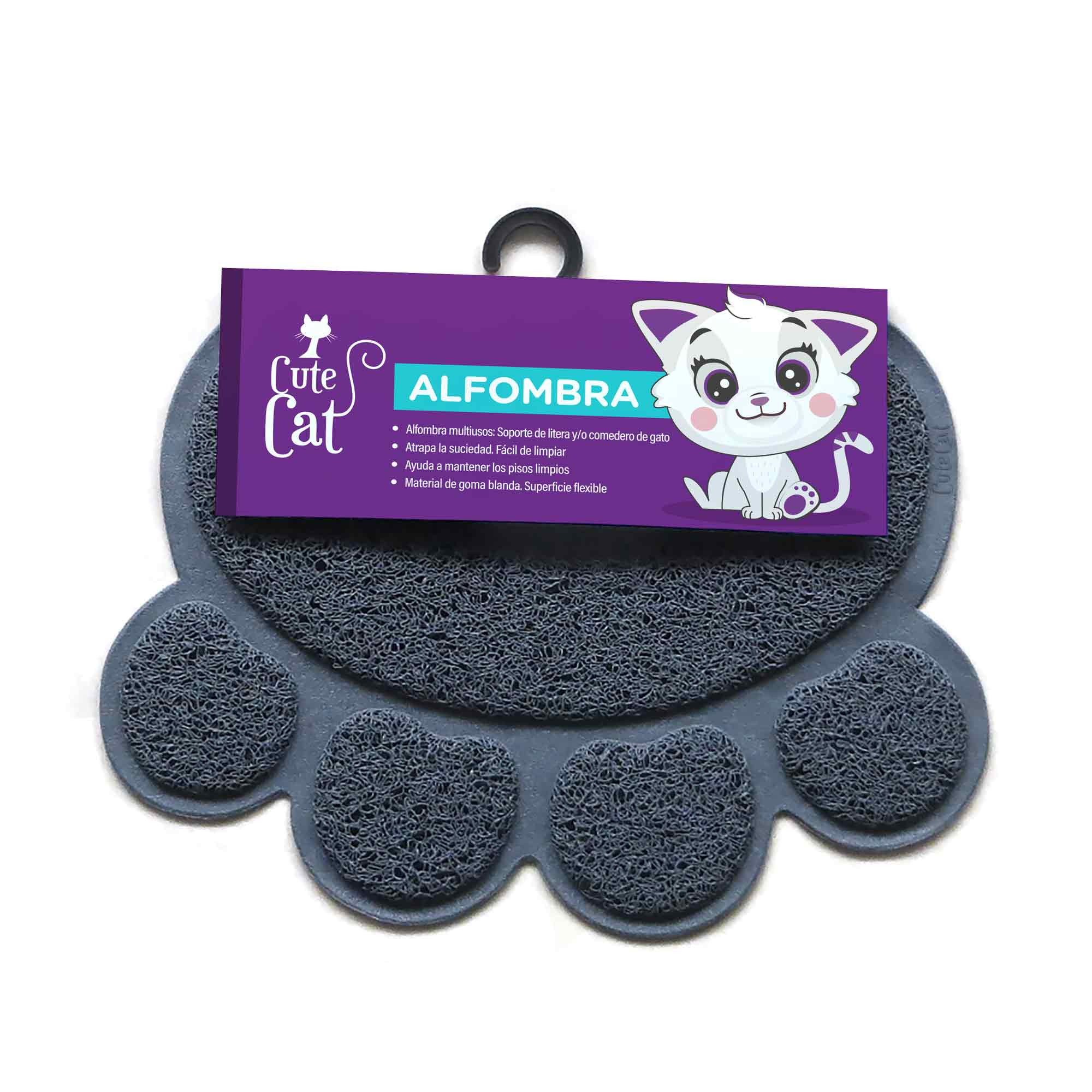 832.jpg Cute Cat Alfombra Gris Huella - Imagen 1