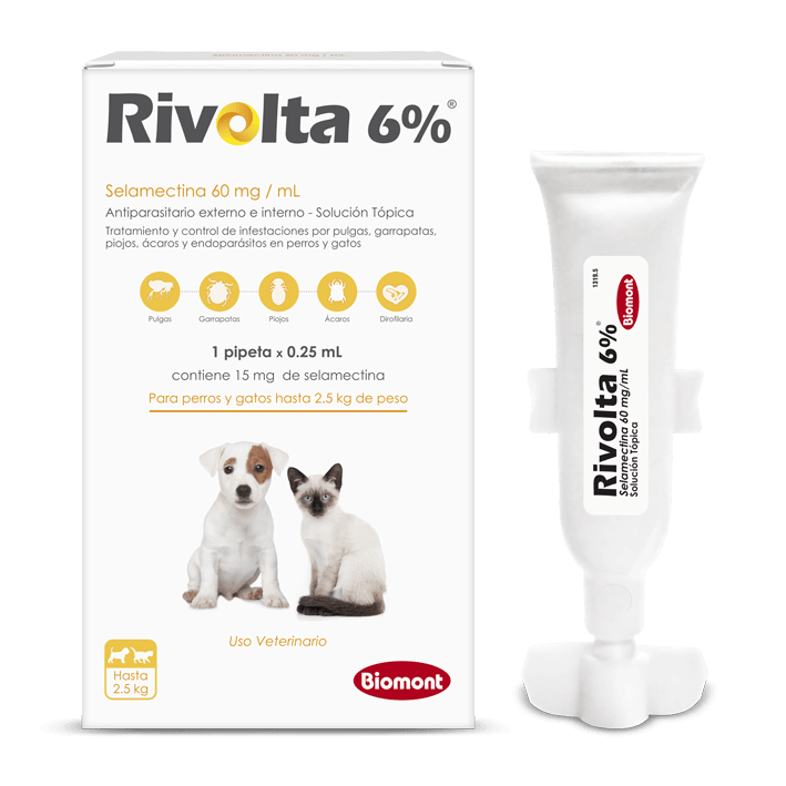 910.png Rivolta 6% Perros y Gatos hasta 2.5 Kg - Pipeta de 0.25 mL - Imagen 1