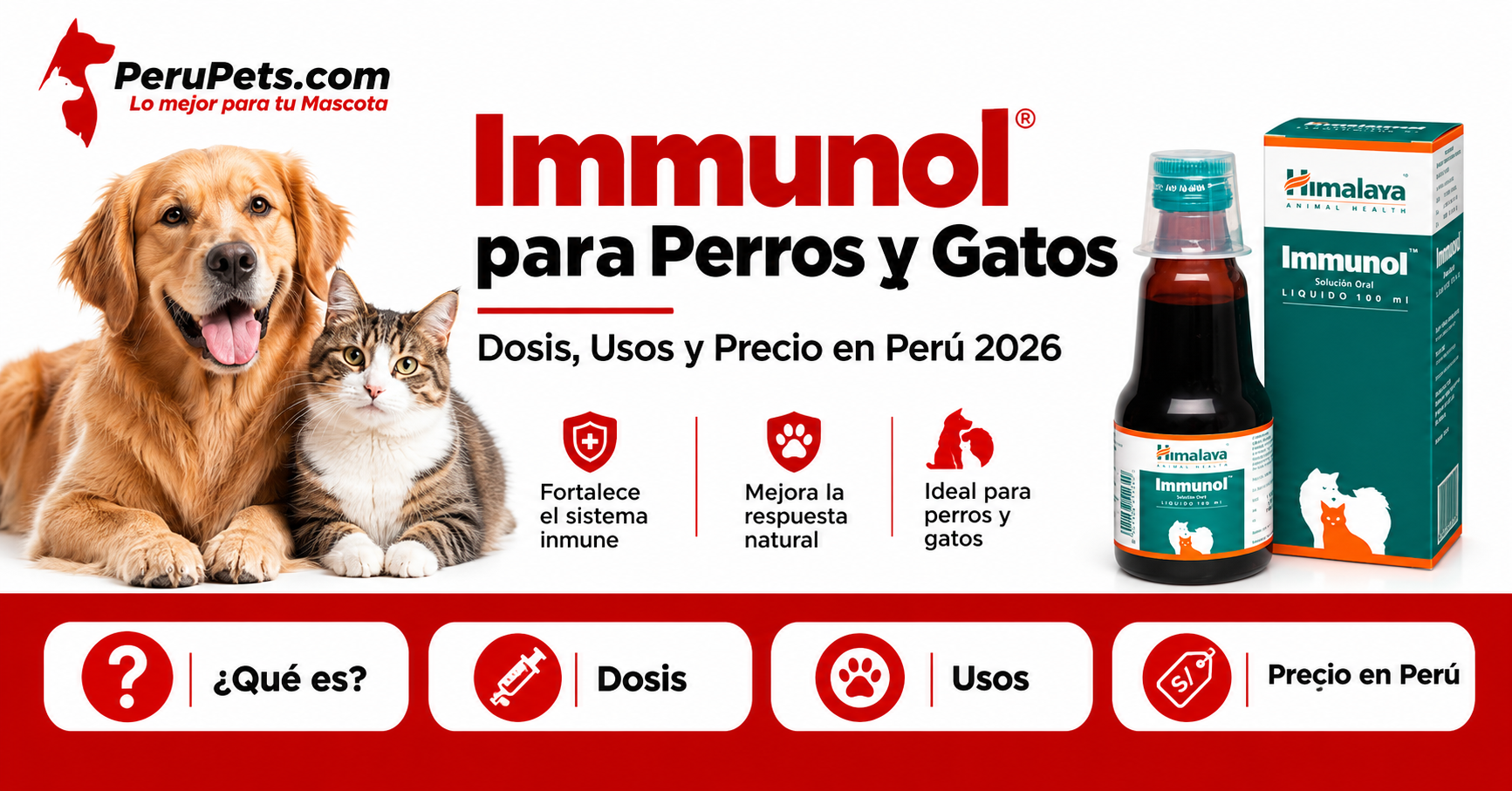 Immunol para perros y gatos inmunoestimulante